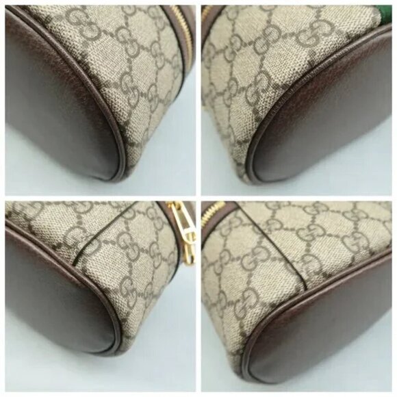100% Authentic GUCCI Ophidia Brown GG Canvas Vanity case 1150-09324 - Picture 6 of 12